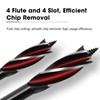 4 Pcs Wood Auger Bit 4 Flute Detachable Hex Shank