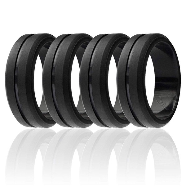 ROQ Silicone Rubber Wedding Ring for Men, Comfort Fit, Men's