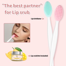 Yoizyfree 50 Cepillos Exfoliantes Labiales, Cepillo Exfoliante de Silicona de Doble Cara para Labios, para Hombres Y Mujeres, para Aclarar Los Labios, Herramienta Exfoliante para Labios Oscuros.