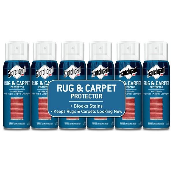 Scotchgard Rug & Carpet Protector, Carpet & Rug Protector Blocks Stains During Spring and Summer Gatherings, Fabric Protector Makes Cleanup of Stains from Muddy Footprints Easier, 14 oz(Pack of 6)
