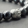 Zen ethnischen Thurcolas Armband mit Hämatitperlen und tibetischen versilbert Buddha