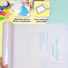 Rollo Contac Transparente Auto Adherible Barrilito 45cmx20m Lisa