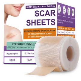 Hojas de silicona para cicatrices, cinta de silicona para cicatrices, tiras de silicona para eliminar cicatrices para cirugía, cesárea, abdominoplastia, queloides (40.6 cm x 150 cm, rollo de 1.5M