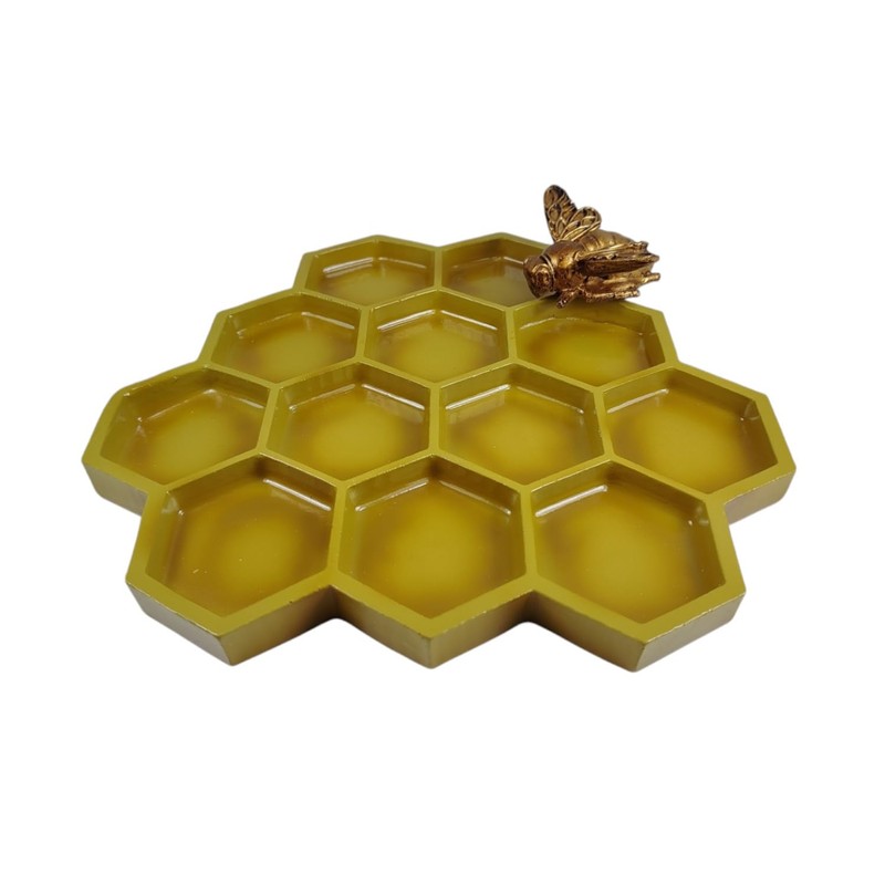 Bird Feeder in Honeycomb Design in Gold