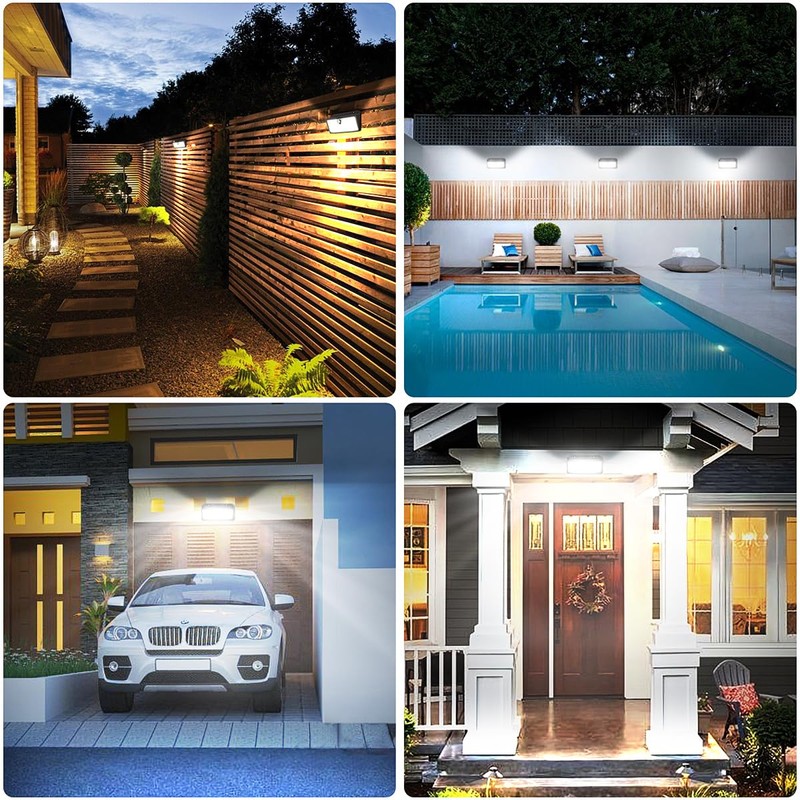 APILAB Upgraded Solar Lights Outdoor, 2 Pack 418 LED Motion
