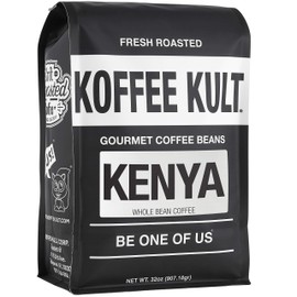 Koffee Kult Limited - Kenya Coffee Beans Whole Medium Roast - 100% Single Origin Direct Trade Arabica Beans - Fresh Artisan Roasted (Kenya, 32oz)