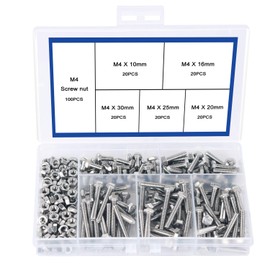newlng M4 304 Hexagon Bolts Stainless Steel Bolts and Nuts Machine Screws Thread Screws Set