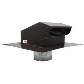 RDP Rooftop Exhaust Vent Cap with Damper and Bottom Extension | Made in USA (4 Inch, Brown)