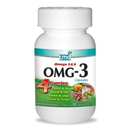 Omg-3 | Omegas 3 6 Y 9 | 4 Fuentes | 60 Cápsulas | Cmd Sabor Sin sabor