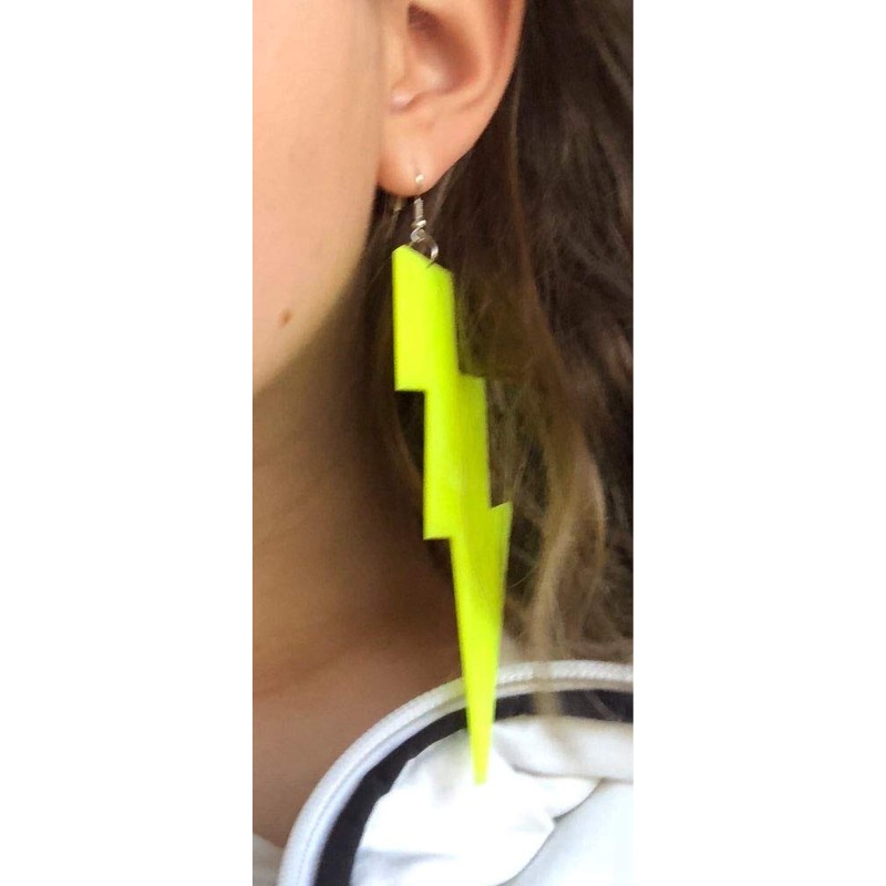RUIZHEN Multicolor to Choose Acrylic Exaggerated Women Lightning Bolt Dangle