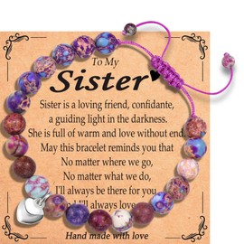 EYQV Sister Gifts, Beaded Bracelet Sister Gifts from Sister Brother, Best Sister Christmas Gifts Graduation Birthday Gifts, Stocking Fillers for Women Teenage Girls