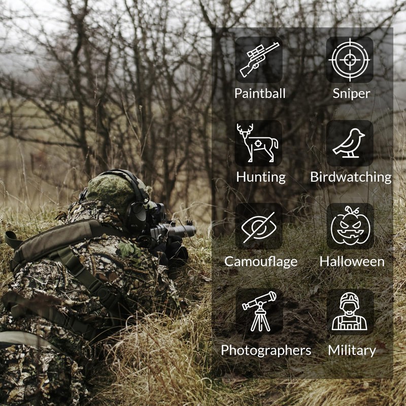 Ghillie Suit Camouflage 3D Leaf Hunting Chasse Outdoor Airsoft Camo