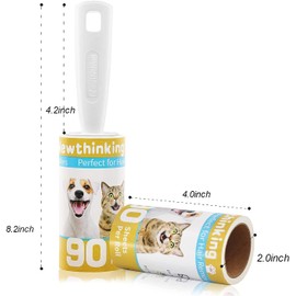 Newthinking Lint Rollers, Lint Roller Pet Hair Remover with 2 Handles, 720 Sheets Extra Sticky Lint Roller Refills for Clothes, Pet Hair and Furniture, 8 Refills(90 Sheets Per)