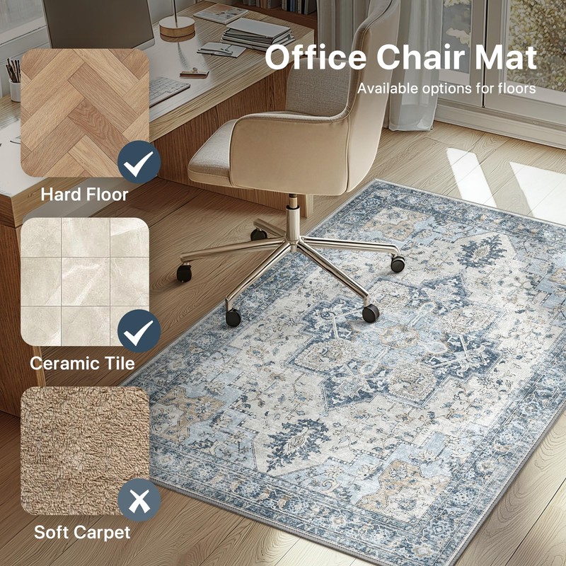 48"x60" Office Chair Mat for Hardwood Tile Floor, Under Desk