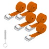 Pack of 5 short lashing straps, orange colour, 25 mm