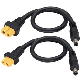 AAOTOKK DC 5.52.5mm to XT60 Adapter Cable Female XT60 Bullet Connector to DC 5.5X 2.5mm Male Power Jack Adapter Cable for TS100 Soldering Iron,FPV Monitor Power,Drone Power Cord.(DC2.5mm-M/30cm-2Pack)