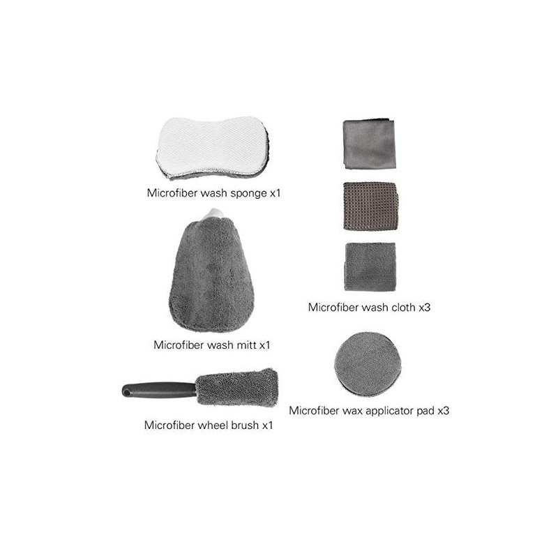 Nbfld 9 Piece Car Washing Machine Polishing Set Terry Cloth