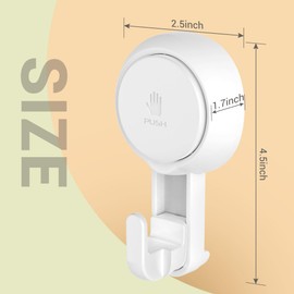 Luxear Suction Cup Hooks, No Drilling, Pack of 2, Wall Hooks, Vacuum Suction Hooks, Extra Strong, up to 5 kg, Reusable, for Hanging for Kitchen, Bathroom, Windows