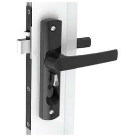 Security Screen Door Lock Hinged Black - Without Cylinder