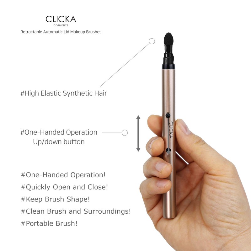 CLICKA LM602 Clicker Extrusion Makeup Brush, High Quality Synthetic Hair