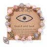 Pingyongchang Pink Evil Eye Bracelets for Women Inspirational Bracelets for