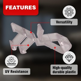 1-3/4th Clear Hidden Valance Clips - Durable Plastic Brackets for Blinds and Window Shades, 10-Pack, by Amazing Drapery Hardware