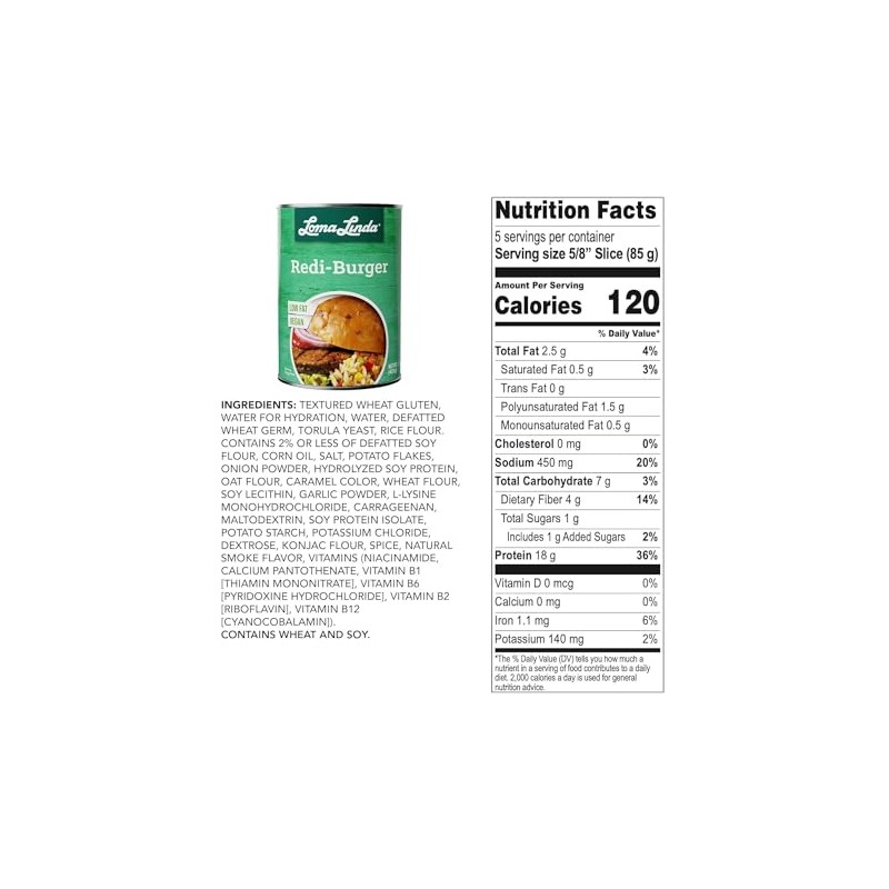 Loma Linda - Plant-Based Meats (Redi-Burger (15 oz.), 12 Pack)