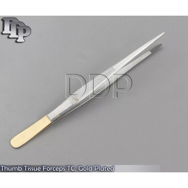 DDP Thumb Tissue Dressing Forceps 18.5 Cm Straight TC Blunt
