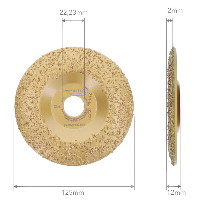 PRODIAMANT Grinding Disc Diameter 125mm K12 - Tungsten Carbide Coated
