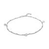 Vanbelle Rhodium Plated 925 Sterling Silver Anklet with Dangling Fine