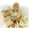 14" Inch Standing Sequin Sash Golden Harp Angel Christmas Tree