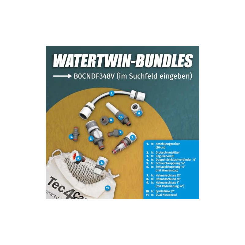 MaJoCompTec® FLEXCONTROL Connection Set, Rotating Tap Connection for Tap, Water