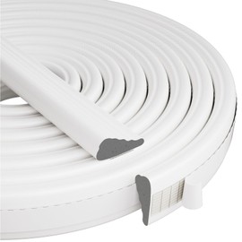 Wedge-Shape Window Weather Stripping Door Frame Seal Strip 196” White,Upgrade Black Foam,Soundproofing,Draft Stopper,Winter Insulation,Noise Blocker, Gap Filler for Exterior Front Door Side