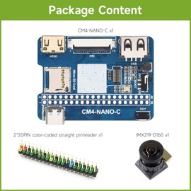 Waveshare Nano Base Board C Type Compatible with Raspberry Pi Compute Module 4 Same Size As The CM4 Onboard 8MP Camera