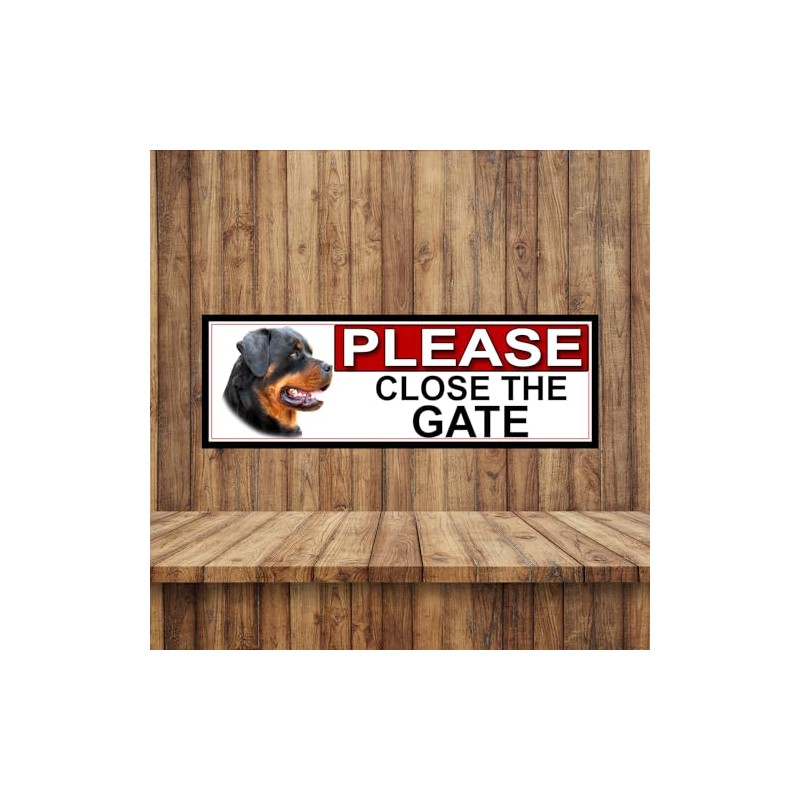 SHAWPRINT Rottweiler PLEASE CLOSE THE GATE METAL GATE SIGN 266mm