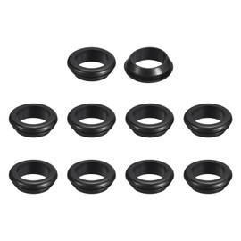 uxcell 12 Pcs Rubber Grommets, 23mm ID 28mm Drill Hole Double Sided Hollow Firewall Hole Plugs Round Electrical Wiring Gasket, Black