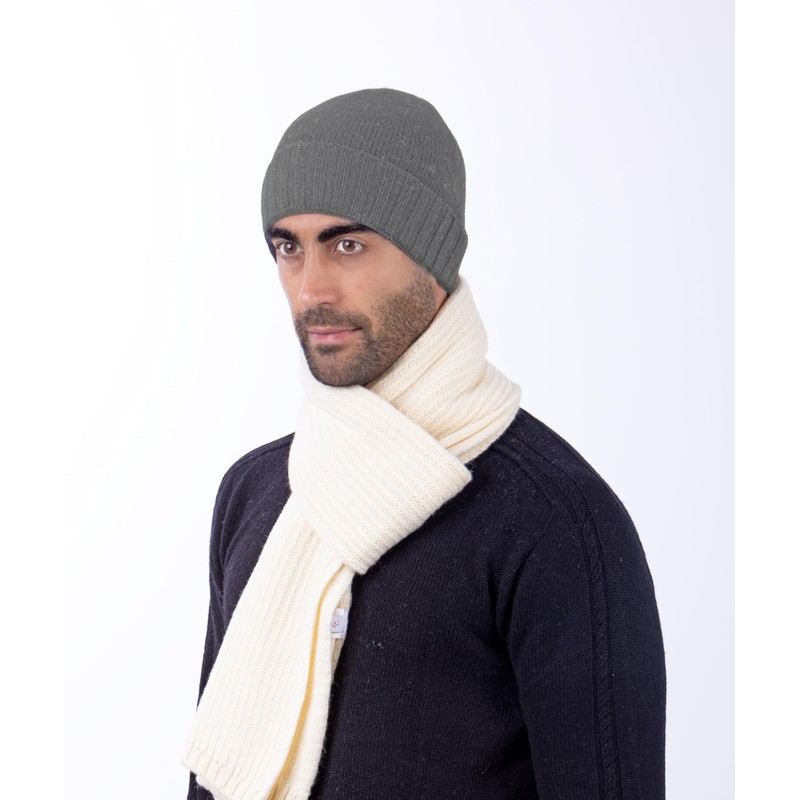 CLASSE77 70% Cashmere Blend Wool Hat (30%) with Ribbed Lapel