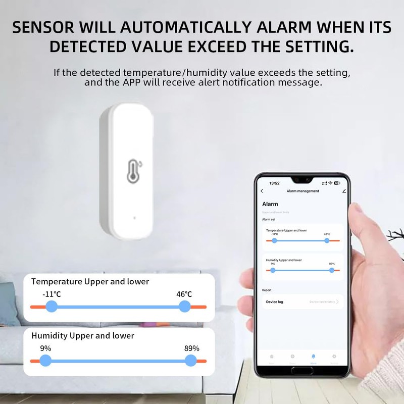 Mengshen Smart WiFi Temperature Humidity Sensor Wireless Indoor Hygrometer with