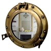 Antique Brass Porthole Mirror Aluminum Porthole 15" Wall Hanging Nautical