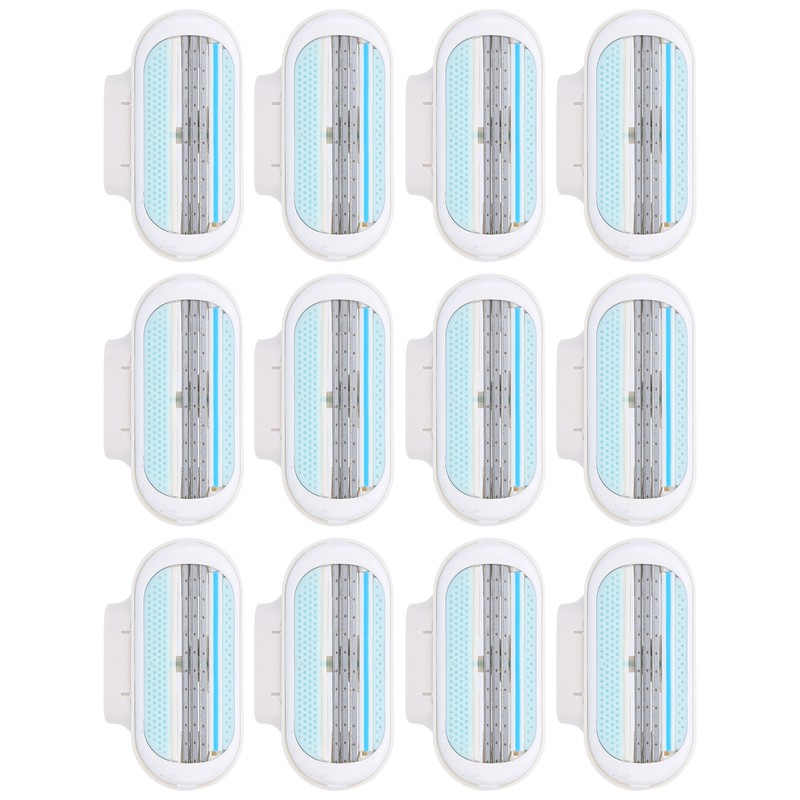 12Pcs Women's Razor Blade Refills 3 Blade Replacement Razor Blade
