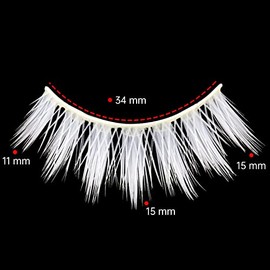 3 pares de pestañas postizas blancas para cosplay, reutilizables, naturales, tenues y esponjosas, para Halloween, cosplay, fiesta de máscaras, maquill