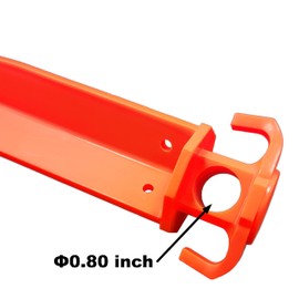 (10) 16" Tent Pegs With (1) 5/32"x 50ft Black/Orange Paracord Rope. Garden Stakes Durable and Strong Plastic Tent Stakes for Beach Mat, Camping, Hiking, Garden, Landscape Stakes, Orange, UV Resistant