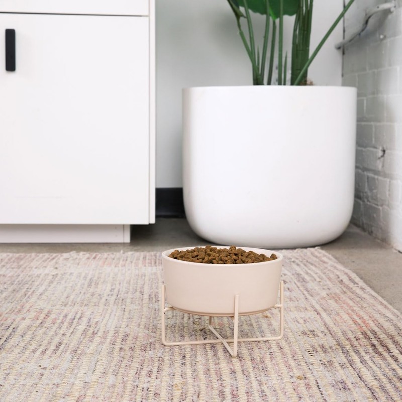 Waggo Simple Solid Dog Bowl and Dog Bowl Stand -