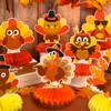 FYSUIMU 12 Pcs Fall Thanksgiving Honeycomb Centerpieces Funny Turkey Honeycomb