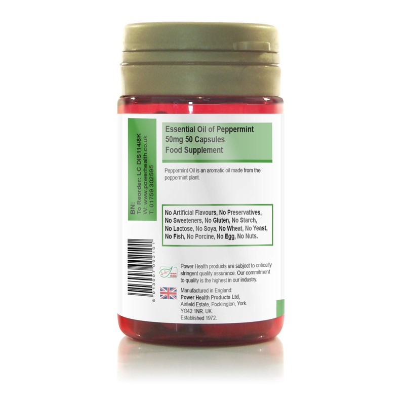 Power Health 50mg Peppermint Oil Capsules - Pack of 150