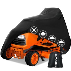 FORSPARK Riding Lawn Mower Cover – Waterproof & UV-Resistant Heavy-Duty Oxford Fabric, Fits Decks Up to 54", Windproof & Tear-Resistant Outdoor Protection with Storage Bag