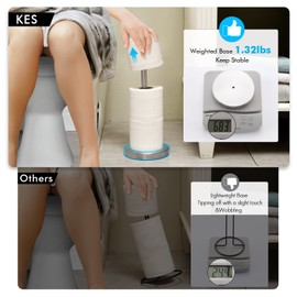 KES Toilet Paper Storage Stand, Freestanding Bathroom Toilet Paper Holder Storage for 3 Rolls SUS304 Stainless Steel Brushed Nickel, BPS201S39-2