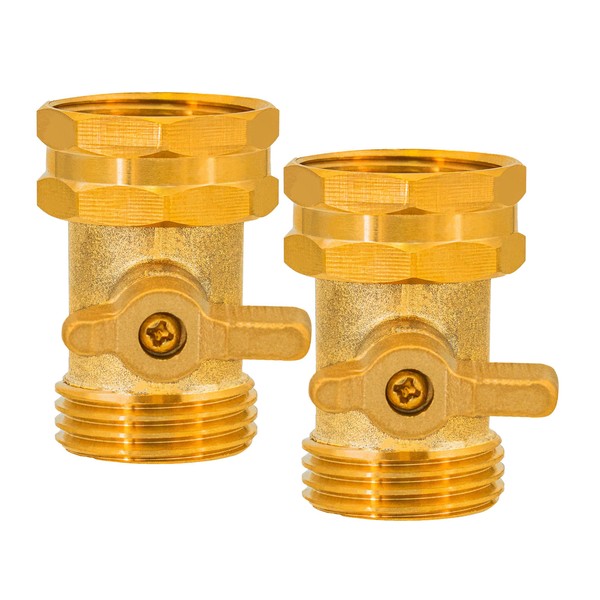 lIKAGE Garden Hose Shut Off Valve, 3/4 Inch Solid Brass