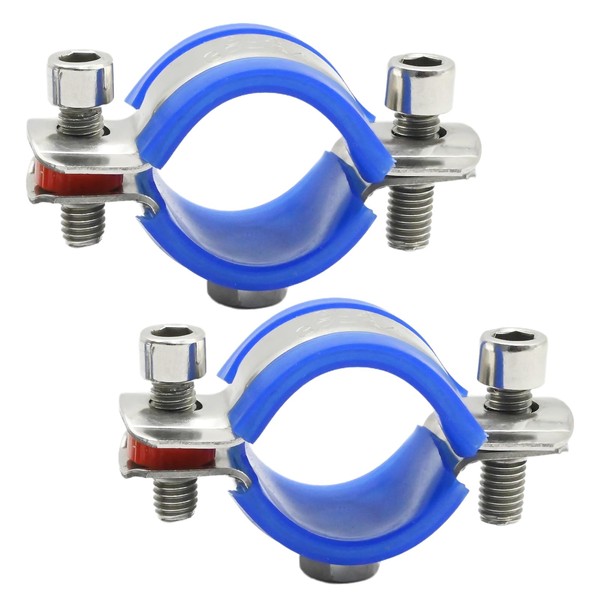 VIKKSAER 2 Pcs Adjustable Pipe Bracket Clamp, Stainless Steel Wall