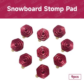 ANDYOUSKI 4-Layer Hexagonal Tapered Studs 18mm Aluminum Snowboard Stomp Pad - 9pcs (Red)